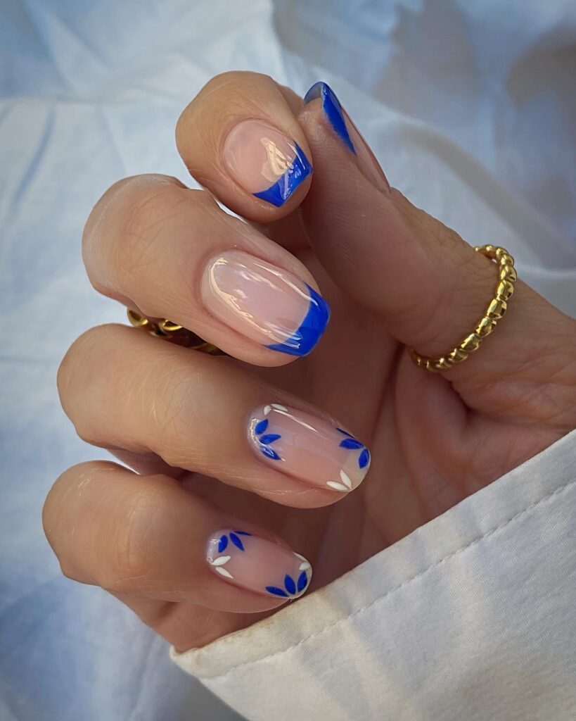 blue tip french nails 