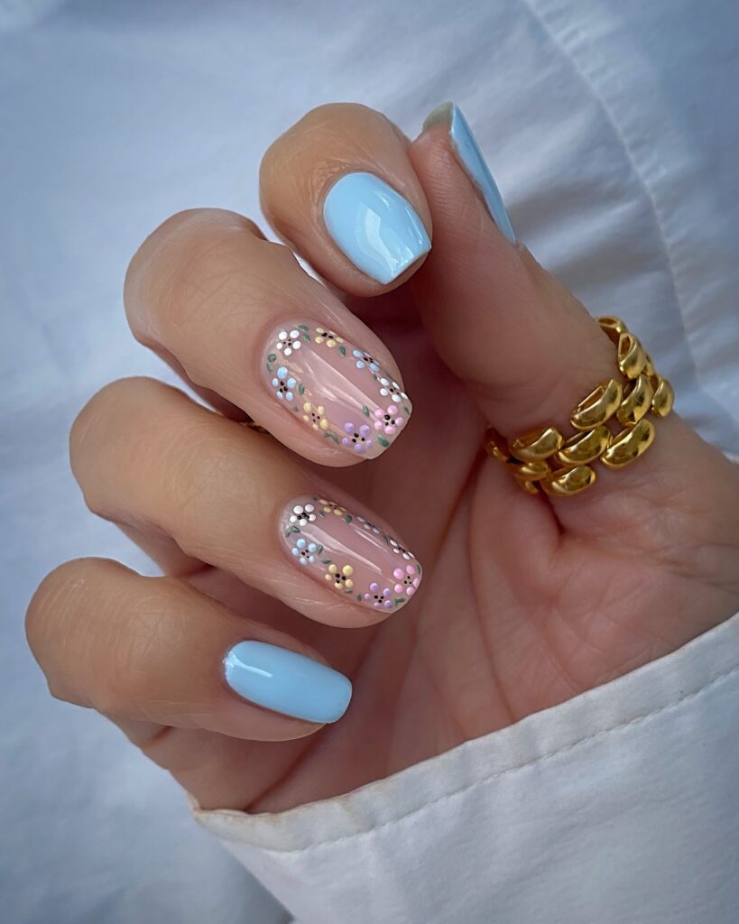 Baby blue nails