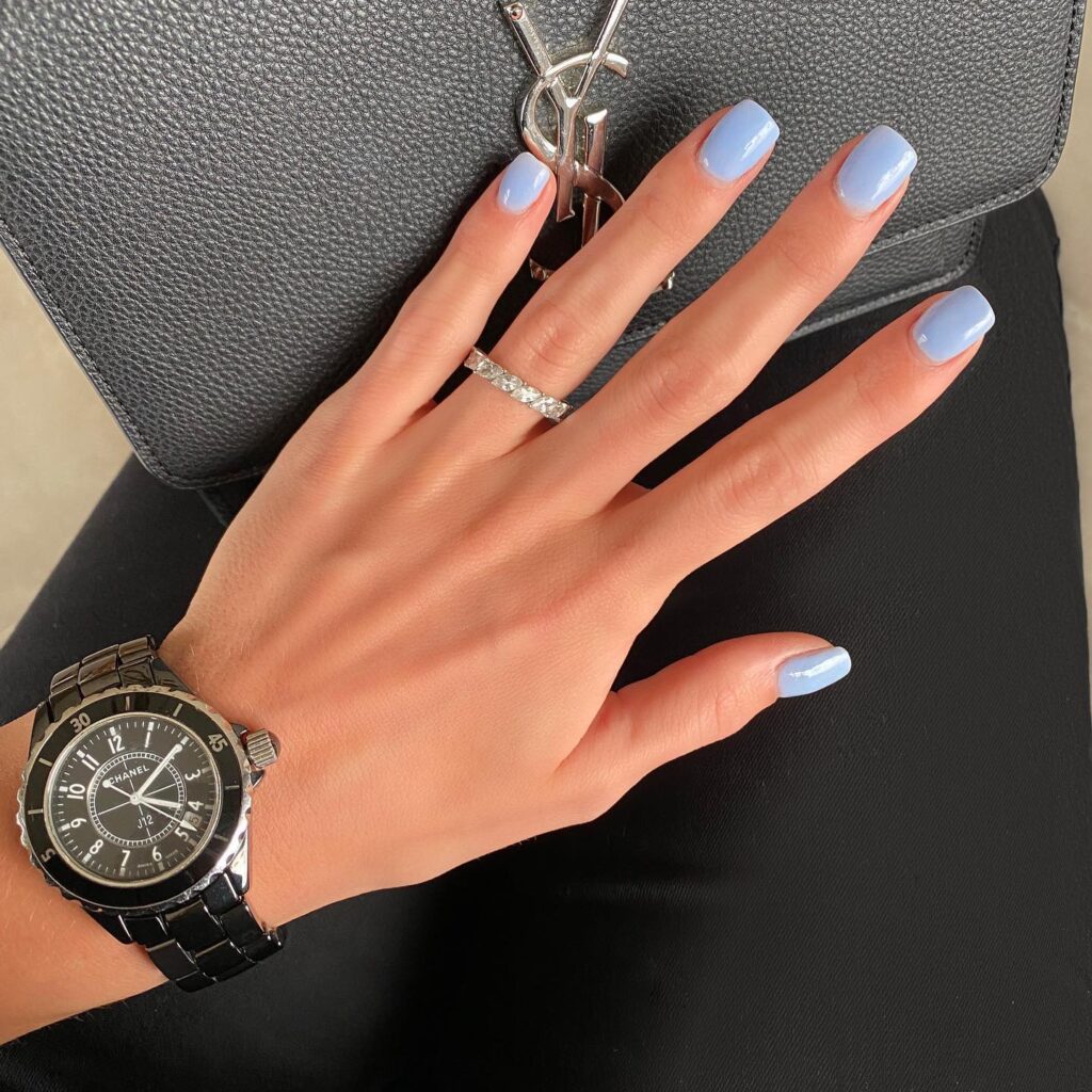 light blue nails