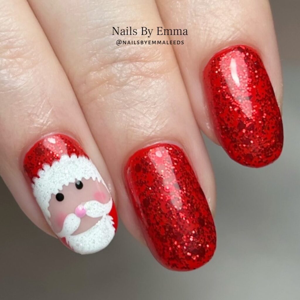 Christmas nails Santa Claus