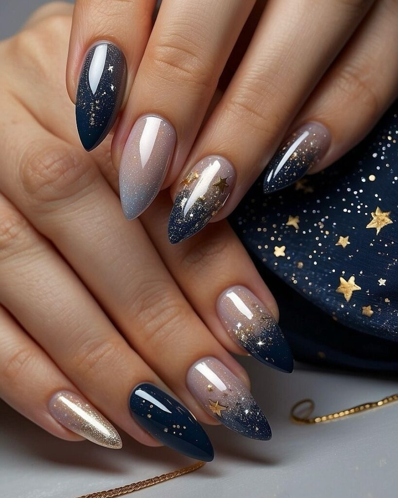 Festive Starry Nails