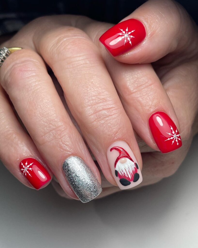 cute Santa christmas nails